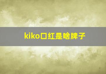 kiko口红是啥牌子