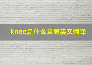 knee是什么意思英文翻译