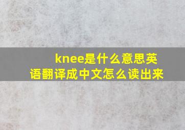 knee是什么意思英语翻译成中文怎么读出来