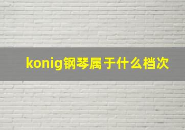 konig钢琴属于什么档次