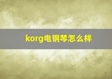 korg电钢琴怎么样