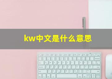 kw中文是什么意思