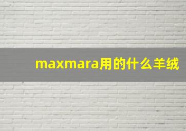 maxmara用的什么羊绒