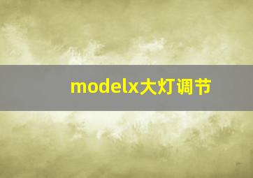 modelx大灯调节