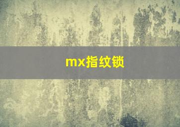 mx指纹锁