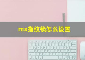 mx指纹锁怎么设置