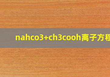 nahco3+ch3cooh离子方程式