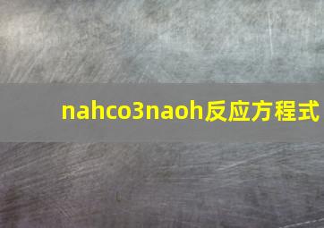 nahco3naoh反应方程式