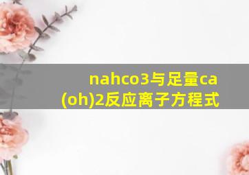 nahco3与足量ca(oh)2反应离子方程式