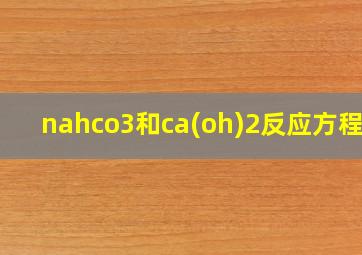 nahco3和ca(oh)2反应方程式