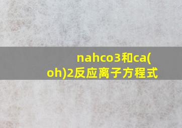 nahco3和ca(oh)2反应离子方程式