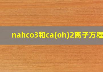 nahco3和ca(oh)2离子方程式