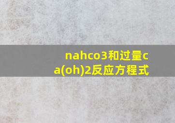 nahco3和过量ca(oh)2反应方程式