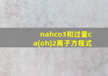 nahco3和过量ca(oh)2离子方程式