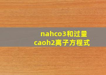 nahco3和过量caoh2离子方程式