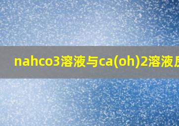 nahco3溶液与ca(oh)2溶液反应