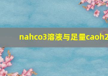 nahco3溶液与足量caoh2