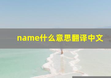 name什么意思翻译中文