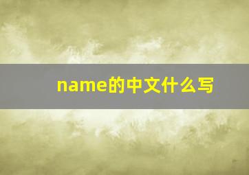 name的中文什么写