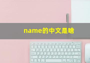 name的中文是啥