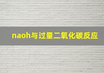 naoh与过量二氧化碳反应