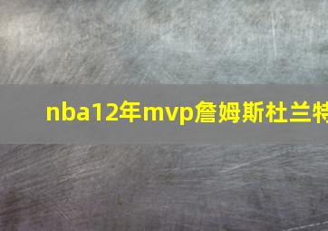 nba12年mvp詹姆斯杜兰特