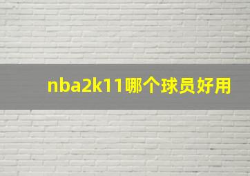 nba2k11哪个球员好用