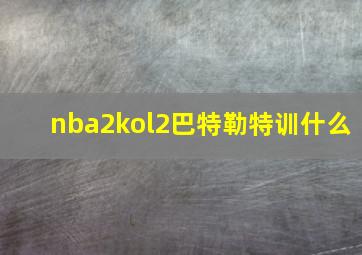 nba2kol2巴特勒特训什么