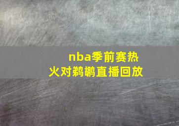 nba季前赛热火对鹈鹕直播回放