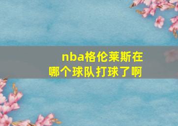 nba格伦莱斯在哪个球队打球了啊