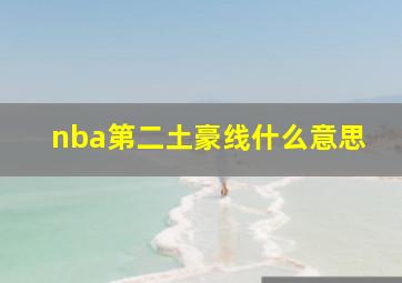 nba第二土豪线什么意思