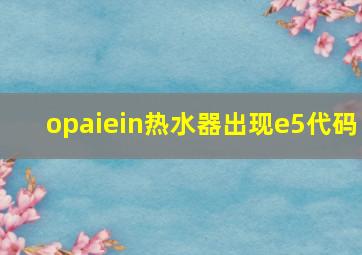 opaiein热水器出现e5代码