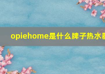 opiehome是什么牌子热水器