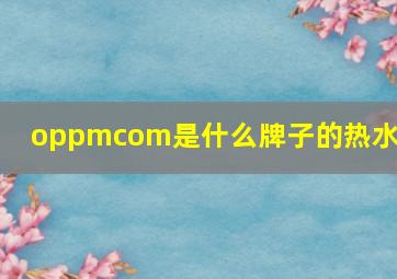 oppmcom是什么牌子的热水器