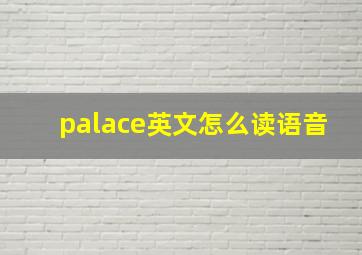 palace英文怎么读语音