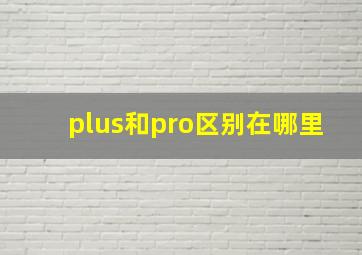 plus和pro区别在哪里