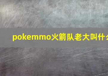 pokemmo火箭队老大叫什么