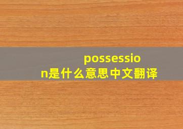 possession是什么意思中文翻译