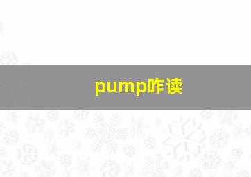 pump咋读