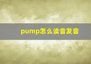 pump怎么读音发音