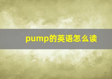 pump的英语怎么读