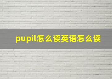 pupil怎么读英语怎么读