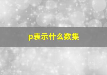 p表示什么数集