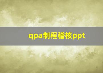 qpa制程稽核ppt