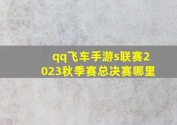 qq飞车手游s联赛2023秋季赛总决赛哪里