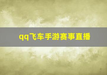 qq飞车手游赛事直播