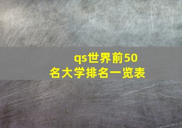 qs世界前50名大学排名一览表