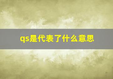 qs是代表了什么意思