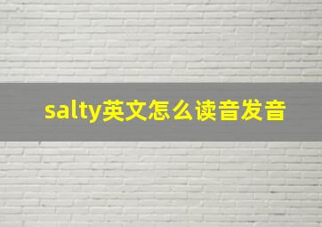 salty英文怎么读音发音