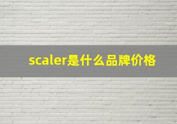 scaler是什么品牌价格